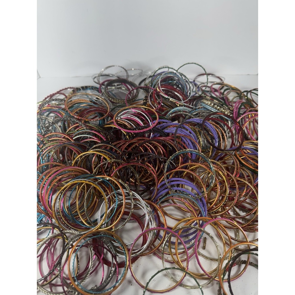 500pc Indian Bollywood Bangle Bracelet Lot Rhinestone Small 2.25-2.625" - Picture 1 of 15